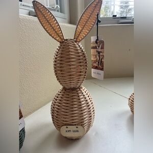 Rae Dunn Woven Bunny Decor - Easter Wicker